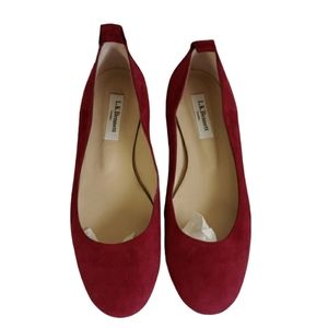 L.K. BENNETT Maddy red suede ballet flats 36.5